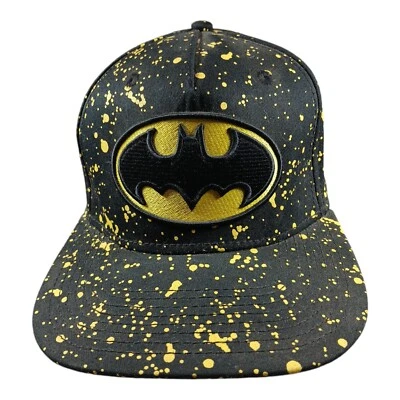 原版蝙蝠侠帽子DC漫画可调节平沿黑色与霓虹黄色斑点 — 第 1/4 张图片