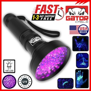 Linterna de luz ultravioleta UV 100 LED Antorcha lámpara de inspección
