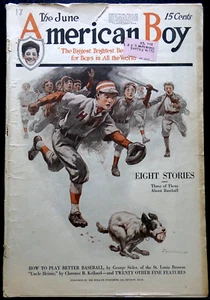 June 1918 American Boy Magazine - George Sisler, Dan Beard, Harley-Davidson Bike - Picture 1 of 14
