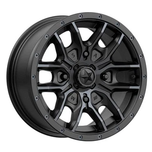 MSA M43 Fang 15x7 ATV/UTV Wheel - Satin Black/Titanium Tint (4/110) +10mm - Picture 1 of 3