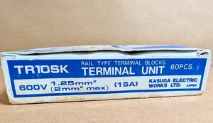 Kasuga Electric Works TR10SK Rail Type Terminal Blocks, 600V 15A (New Box of 60) - Picture 1 of 5