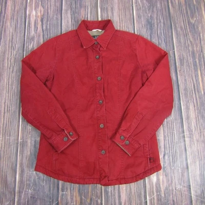 Chaqueta Woolrich Mujer Pequeña Rojo Rubí Forrada de Vellón Camisa Chaqueta Algodón 2304 Foto 1 de 4
