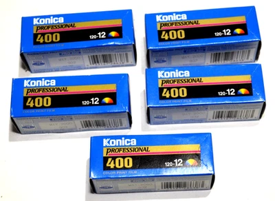 PELÍCULA DE IMPRESIÓN A COLOR KONICA PROFESSIONAL 400 - 120 ROLLOS DE PELÍCULA TAMAÑO - 5 ROLLOS Foto 1 de 3