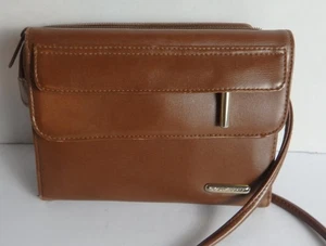 Vintage Liz Claiborne Brown Shoulder Crossbody Purse In Excellent Condition - Picture 1 of 9
