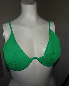 ZAFUL For Ever Young Women's Sz L/8 Green V Notch Swimwear Bikini Bra Top, NWT - Picture 1 of 11