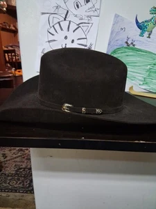 Cavenders 20x Beaver (Solid Gold) Cowboy Hat Sz 7 1/4 Drk Brown - Picture 1 of 17