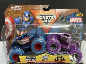 MONSTER JAM MARVEL DOUBLE CAPTAIN AMERICA VS BLACK PANTHER SERIES 3 NEW 2024 - Picture 1 of 5