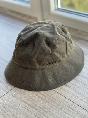 Sombrero encerado vintage Barbour para hombre de algodón verde oliva talla M Foto 1 de 4