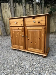 Traditional Modern Pine 2 Door Sideboard Cupboard Kitchen Pantry Larder - Picture 1 of 15