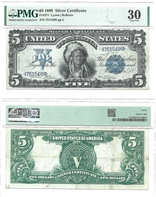 1899 $5 Silver Certificate Fr-271 PMG VF-30 - Image 1 of 3