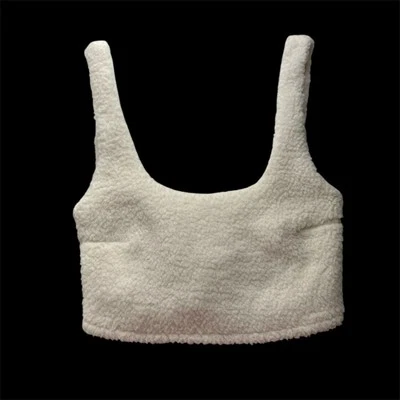 Gilly Hicks Cropped Sleeveless Plush Top Ivory White Size XXS - Image 1 of 4