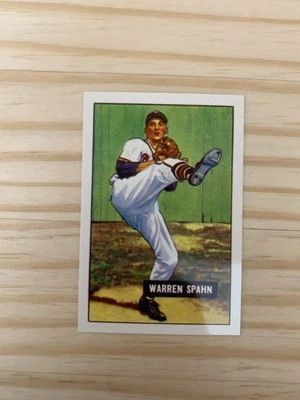 1986 Card Collectors Company '51 Bowman Reprints #134 Warren Spahn - BRAVES - Image 1 of 2