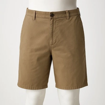 Volcom Mens Chino Shorts Khaki Size 34 Casual Flat Front Cotton Blend Comfort - Image 1 of 4