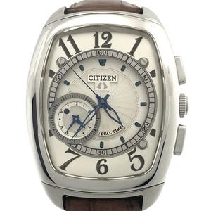 Citizen Campanola Dual Time CTU57-0871 7764-T004237 Cinturino in pelle al... - Foto 1 di 21