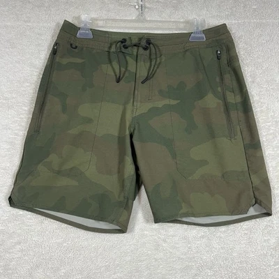 Roark Layover 2.0 Camo Shorts Mens 30 Green Zipper Pockets Casual Performance - Image 1 of 4