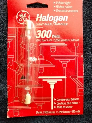 Halogen T2.5 Bulb by GE 300W 5950 Lumens R7S Base.  BRAND NEW - Image 1 of 3