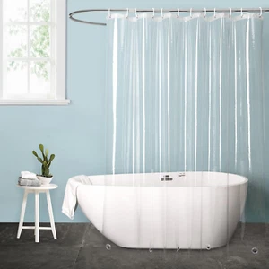 9G Clear Shower Curtain Liner 72 X 78 Inches Long with 5 Magnet Weights, Heavy D - Picture 1 of 12