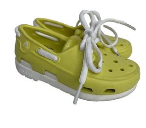 Crocs Niños Pequeños Amarillos Unisex Línea de Playa Con Cordones Barco de Agua Zapatos C7; Talla 7 - Imagen 1 de 14