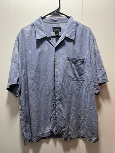 Camisa Cezani 100% Seda Cuello Tropical Manga Corta Abotonada Talla Grande Bebidas - Imagen 1 de 6