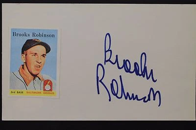 Brooks Robinson Orioles HOF Autographed 3x5 Signed Index Card SGC 16I  - Image 1 of 3