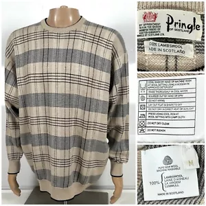 Pringle of Scotland Men Sweater 100% Lambswool Argyle Medium Plaid - Picture 1 of 16