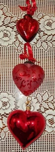 3 x Hang On Herz ROT Christbaum-Schmuck Weihnachtsbaumschmuck Advent NEU - Bild 1 von 2