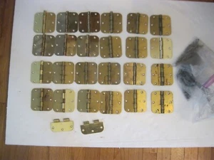 lot of 24 Vintage Stanley Door Hinges Brass 3.5 " made in usa  with screws - Picture 1 of 7