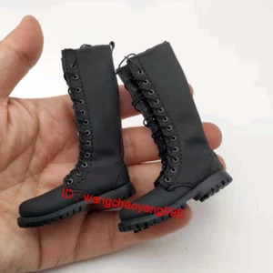 1/6 Scale Men's Shoes High Boots Lace-up Boots Model for 12" Action Figure Doll - Picture 1 of 10