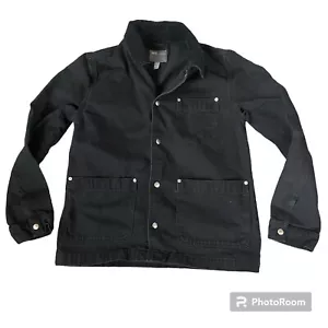 ASOS Design Denim Worker Jacket Black Size M Cord Collar Jean Mens - Picture 1 of 4
