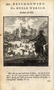 Antique Emblem Print-WORLD-DIFFERENCES-Luiken-1725 - Picture 1 of 1