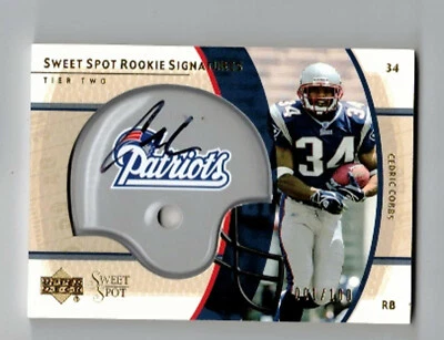 Cedric Cobbs 2004 UD Sweet Spot GOLD Autograph Helmet 001/100 Patriots NM/M #1 - Image 1 of 2