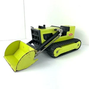 Vintage Tonka T-6 Front End Loader Backhoe Bulldozer Green Metal Toy - Picture 1 of 10