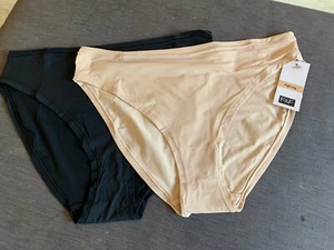 F+F Briefs High Leg Style Set of 2 Microfibre XL 20-22 Black & Beige BNWT - Picture 1 of 1