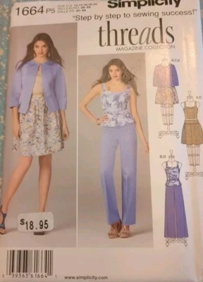 Simplicity #1664 Top-Pants-Skirt-Jacket with variations Pattern Size 12-20 UC - Image 1 of 4