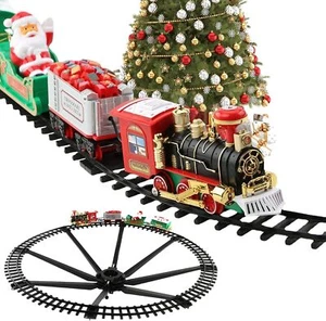 Trenino di Babbo Natale con Supporto per Centro Albero Luci e Suoni 89cm - Foto 1 di 7