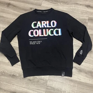 Carlo Colucci Black Rainbow Check Sweater Italy Size M - Picture 1 of 14