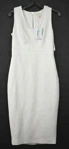Ted Baker London Women Ivory Sleeveless V-Neck Back Zip Midi Pencil Dress 1 - Picture 1 of 10