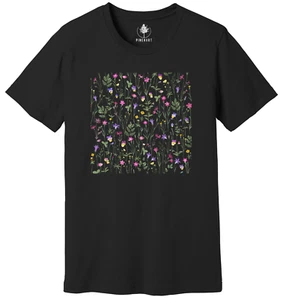 Vintage Pressed Flowers Shirt, Boho Cottagecore Tshirt, Botanical Floral Tee - Bild 1 von 3