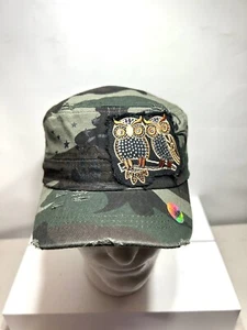 New Wild Wear Camo Ladies Owl Hat. One Size. Adjustable. Distressed Look. - Picture 1 of 7