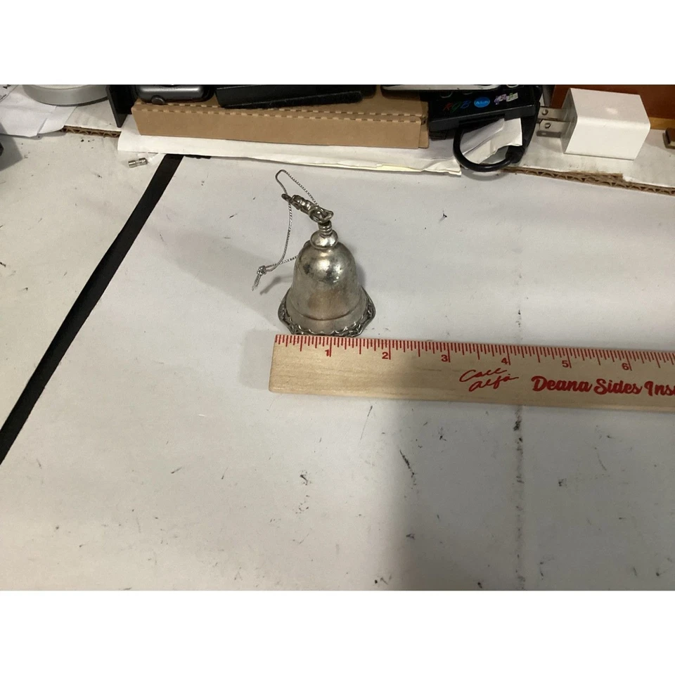 Campana de latón vintage 3" recubierta de plata Foto 1 de 1