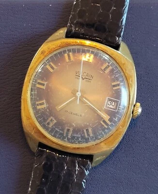 Reloj Antimagnético Vintage Vulcain Cuerda Manual 17 Joyas con Fecha Foto 1 de 4