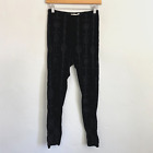 JW Los Angeles Johnny Was Black Embroidered Velour Pants Women Small Pull On