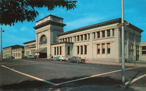 Providence Rhode Island, Union Station Railroad Depot alte Autos, Vintage Postkarte - Bild 1 von 2