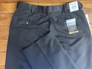 Croft & Barrow Anzughose Herren 34 x 30 schwarz Mikrofaser erweiterbarer Bund NEU - Bild 1 von 10