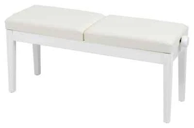 Klavierbank Klavierstuhl Pianobank Doppel Sitz Bank Klavierhocker Weiß Hochglanz - Bild 1 von 4