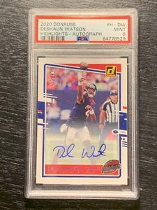 2020 Donruss Football DESHAUN WATSON Highlights Auto /15 PSA 9 TEXANS #H-DW NFL - Picture 1 of 3