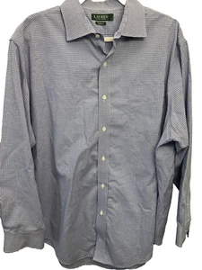 LAUREN BY Ralph Lauren Men's Small Plaid Botton down Dress Shirt Size 18 34/35 - Picture 1 of 6