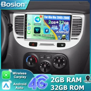 9'' CarPlay Car Stereo For Kia Rio 2005-2009 Android 14 GPS AHD DSP AUX 2GB+32GB - Picture 1 of 18