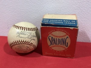 Pallone da baseball 1952-1957 SPALDING Warren Giles ufficiale Lega Nazionale con scatola - Foto 1 di 19