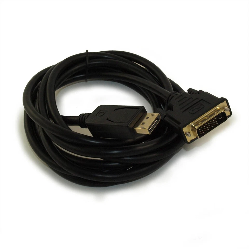 10ft DisplayPort to DVI Cable 30AWG Gold Plated  Black - Image 1 of 3